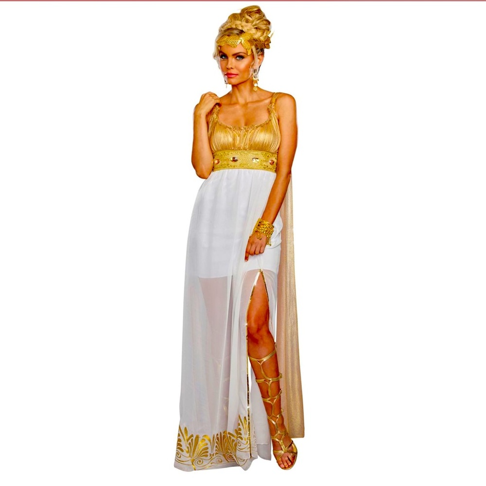 Dreamgirl Athena Costume Dress Women Color Gold & White Size XL